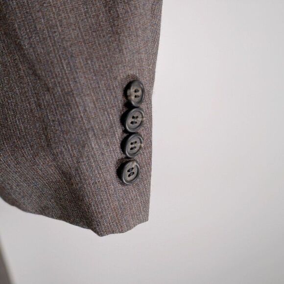 Hickey Freeman The Boardroom Wool Blend Beige Birdseye 2 Button Blazer 40R W/ Br - Picture 4 of 14